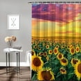 thumbnail image 2 of JEUXUS Waterproof Shower Curtain Multiple Sizes Painting Beautiful Sunset over Sunflower for Bathroom White, 2 of 7