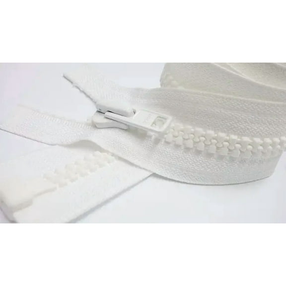 YKK® 32" Vislon Jacket Zipper YKK #8 - Heavy Weight Molded Plastic (Special) Separating Color 501 White (1 Zipper/Pack)