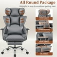 thumbnail image 4 of COOLHUT Big and Tall Office Chair 500LBS Wide Seat Ergonomic Computer Desk Chair, PU Leather Executive Office Chair with Footrest, Adjustable Task Chair Lumbar Back Support 8 Hour, Gray, 4 of 15