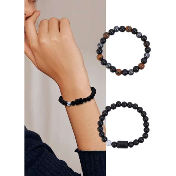 2Pcs Zodiac Bracelets 12 Constellation Horoscope Bracelet Gemini Horoscope Beaded Bracelet for Women Men Birthday Jewelry Bracelet Gifts diy