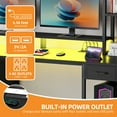 thumbnail image 6 of Uforic Computer Desk with Hutch& Led Light, Gaming Desk with Power Outlets, Home Office Desk, Black, 6 of 9