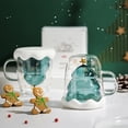 thumbnail image 5 of Creación De Vidrio De Doble Capa Árbol De Navidad Estrella Taza De Agua Taza De Alta Temperatura Vidrio Árbol De Navidad Estrella Taza De Los Deseos Inevent HA016204-00, 5 of 5