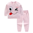 thumbnail image 2 of larppty Toddler Pajamas Girls Boys Warm Cotton Pjs for Kids 2 Piece Long Sleeve Pajama Set(3-6 Months,Pink), 2 of 3
