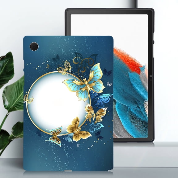for Galaxy Tab A8 10.5 2022 SM-X200/X205/X207 Floral Pattern Case, Luxury Ultra Slim Flexible Lightweight Anti-Fingerprint Drop Protective Heat Dissipation with Soft TPU Cover, Butterfly Flower