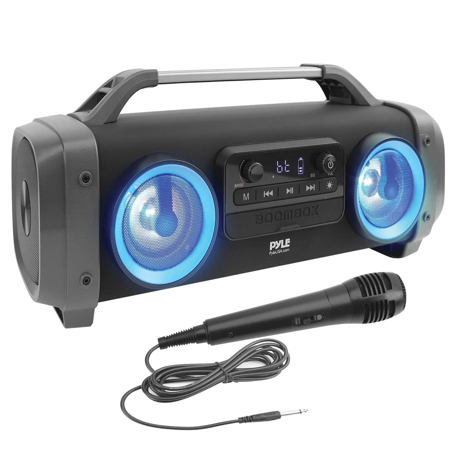 Gasvormig versieren spoor Pyle PBMSPG144 Bluetooth Boombox Karaoke Speaker System with DJ Party  Lights - Walmart.com