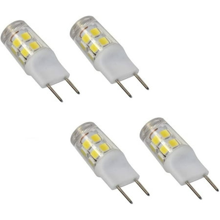 

HQRP 4-Pack G8 Bi-Pin 17 LEDs Light Bulb SMD 2835 Cool White for GE Over The Stove Microwave Oven