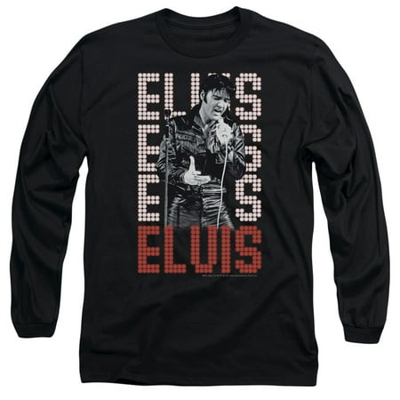 Elvis Presley in Lights The King Rock 1968 Adult Long Sleeve T-Shirt Tee