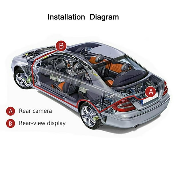 Pantalla de visualización 16/9 de vista trasera de marcha atrás de coche con cámara TFT LCD HD Video Monitor JShteea Accesorios para autos y motos