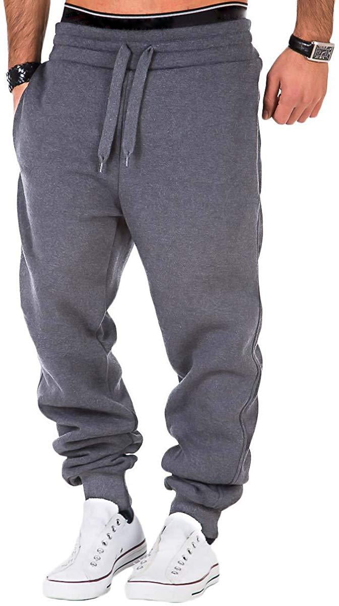 Sweatpants for Men Graphic Pocket Drawstring Solid Color Mens Sweatpants Sports Mens Joggers Loose Gym Sweatpants 
