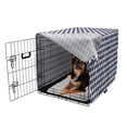 thumbnail image 2 of Navy Blue Dog Crate Cover, Abstract Cube Shape Striped Geometric 3 Dimension Pattern Squares and Lines, Easy to Use Pet Kennel Cover for Medium Large Dogs, 35" x 23" x 27", Night Blue, by Ambesonne, 2 of 6