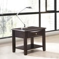 thumbnail image 2 of GZXS Wood End Desk, Small Side Table with Drawer, 2-Tiers Design, Espresso, 2 of 6