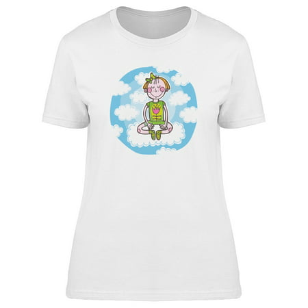 Girl In Yoga Pose In The Clouds Tee Women's -Image by (Best Yoga Poses For Women)