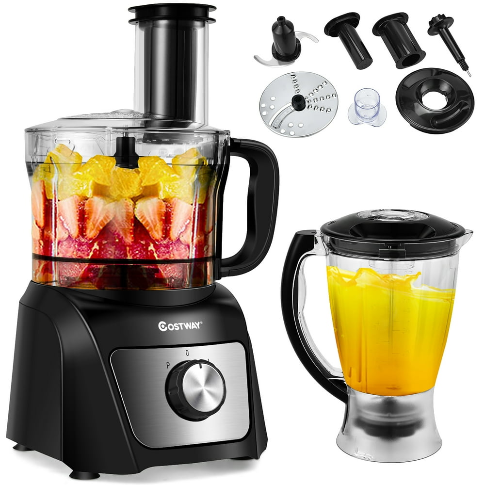 Costway 6 Cup Food Processor 500W Variable Speed Blender Chopper w/ 3