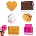 thumbnail image 1 of Caja de 6 piezas de lindas galletas de leche kawaii, borrador, material escolar, regalos creativos para niños y estudiantes, 1 of 5