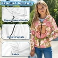 thumbnail image 5 of chaqlin Capybara Zip up Hoodies for Girls 6-7 Years Old Cute Hooded Jacket Rose Print Long Sleeve Zipper Sweatshirt Winter Sweaters with Pocket, 5 of 6