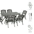 thumbnail image 2 of GDF Studio Honolulu Outdoor Cast Aluminum 7 Piece Dining Set, Hammered Bronze, 2 of 11