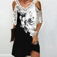 thumbnail image 2 of DTBPRQ Short/Long Sleeve Women's Cold Shoulder Dress with Pockets Casual Swing T-Shirt Dresses, 2 of 6