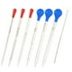 thumbnail image 1 of Kit de pipetas graduadas Uxcell, 0.5/1/2/3/5/10ml de pipeta de vidrio borosilicato con tapa de goma azul y cepillo para transferir líquidos para laboratorio, química, transparente, 1 of 6