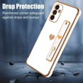 thumbnail image 3 of Compatible with Samsung Galaxy A13 5G Case Love Heart Plating Wristband Luxury Elegant Case Camera Protector Soft TPU Kickstand Protective Corner Back Cover Galaxy A13 5G Case -White, 3 of 11