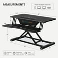thumbnail image 6 of VersaDesk® 32" PowerRiser® Electric Height Adjustable Standing Desk Riser for Home Office, Black, w/ Keyboard Tray, 6 of 8