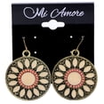 thumbnail image 2 of Mi Amore Antiqued Dangle-Earrings Peach/Gold-Tone, 2 of 2