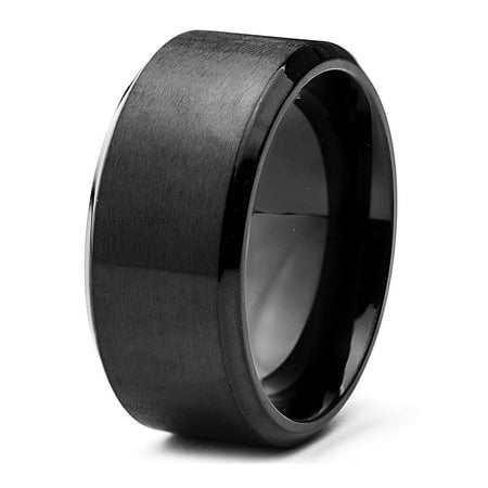 - Crucible Black Plated Satin Finish Stainless Steel Ring (10mm)