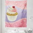 thumbnail image 1 of Cupcake Tapestry, Yummy Cake with Creamy Topping Sprinkles and a Heart Between Pink Floral Borders, Fabric Wall Hanging Decor for Bedroom Living Room Dorm, 5 Sizes, Multicolor, by Ambesonne, 1 of 1