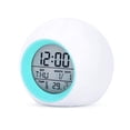 thumbnail image 2 of Reloj despertador digital para niños, luz nocturna de 7 colores, función de repetición, detección de temperatura para niños pequeños, niños y niñas, estudiantes para despertar en el dormitorio, junto, 2 of 8