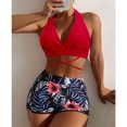 thumbnail image 3 of Conjuntos de bikinis con estampado de contraste de cuello halter y cintura alta dividida para mujer OAVQHLG3B Store lin121212, 3 of 3
