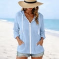 thumbnail image 5 of jiaxiM Lightweight Hoodies for Women Zip Up Summer Thin Hoodies Drawstring Loose Fit Cotton Hoodie Casual Beach Cover Up, 5 of 9