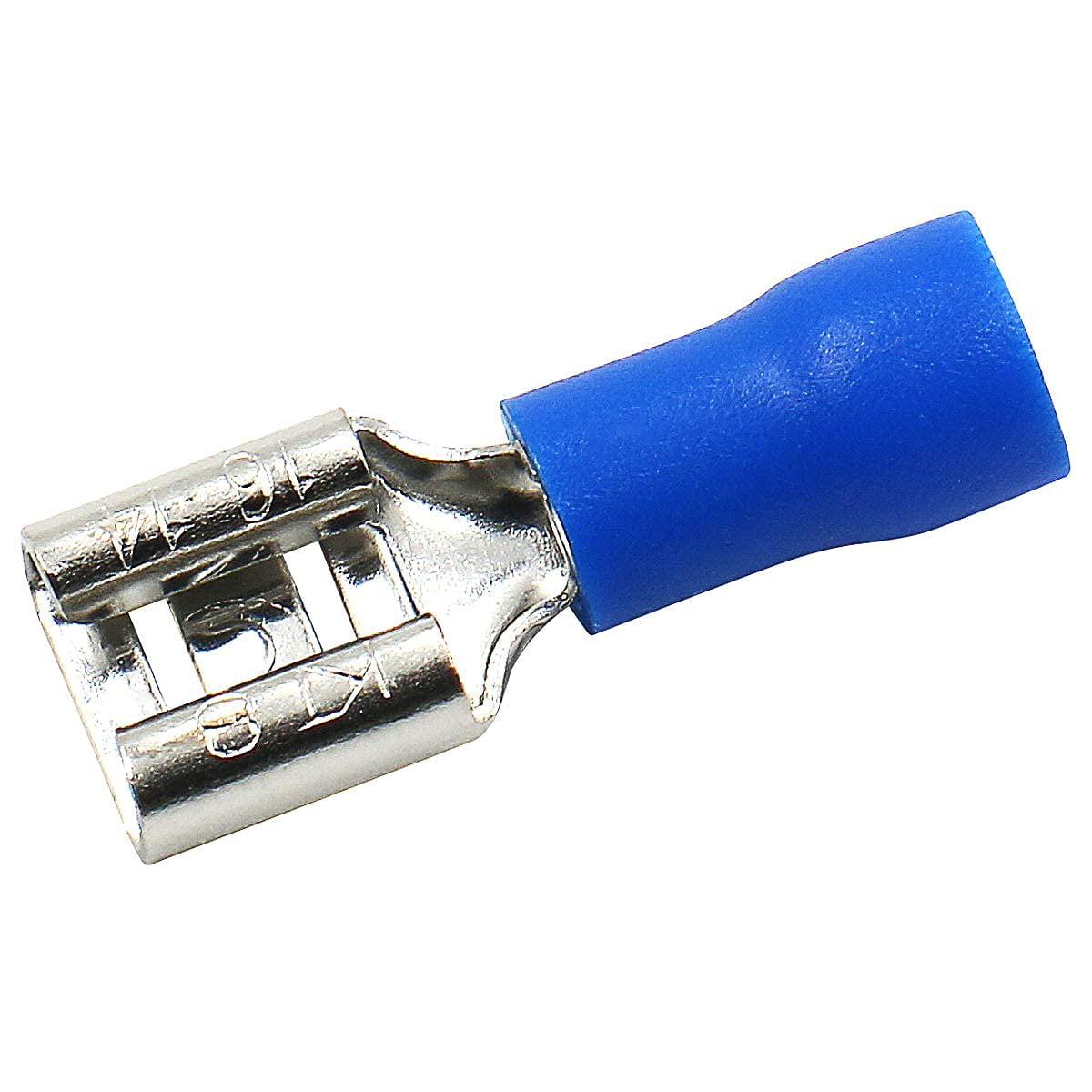50 x Blue 6.3mm Female Insulated Crimp Spade Connector 