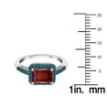 thumbnail image 4 of SZUL Women's 2 1/2 Carat Emerald Cut Garnet and 1/3 CTW Blue Diamond Ring in 10K White Gold, 4 of 6