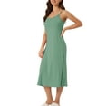thumbnail image 4 of INSPIRAR CHIC Camisón de Mujer con Tirantes Espagueti Cuello Redondo Vestido de Dormir Cami Completo 2XL Verde Claro, 4 of 6