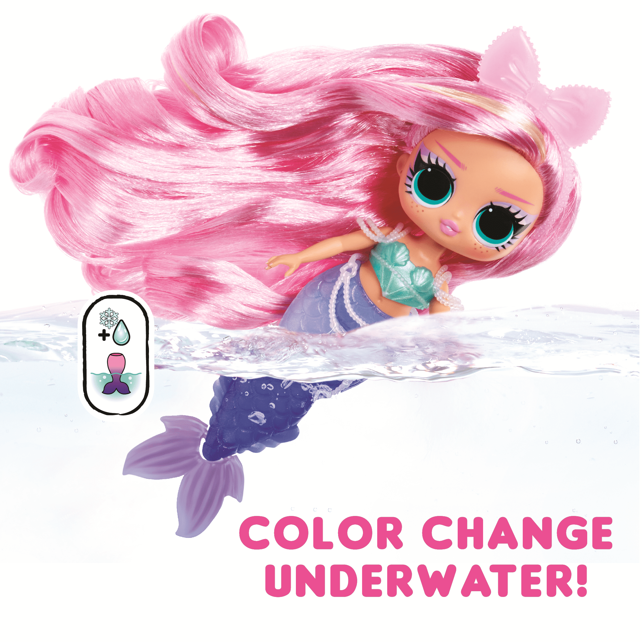 LOL Surprise Tweens Mermaid Lola Waves Fashion Doll with Color Changing Tail, Movable Fin, and Beaut(图3)