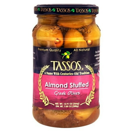 Greek Olives Stuffed with Almond (Tassos) 12.91 oz