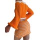 thumbnail image 5 of TRKIYQC, suéter corto de punto para mujer, suéter de manga larga de Color en contraste con ribete enrollado informal de otoño, Tops, ropa de calle TRKIYQC  moda, 5 of 7