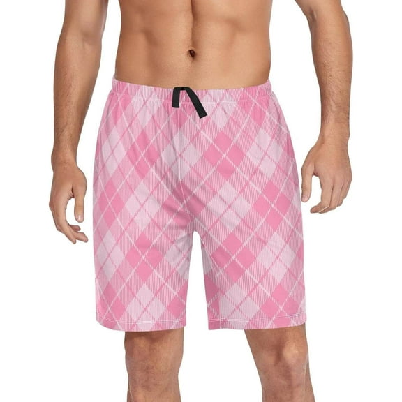 GZHJMY Buffalo Plaid Pajama Pants Short for Men, Lounge Pants Lightweight Men Pajama Bottoms with Drawstring Pockets, Christmas New Year Birthday Gifts, Large