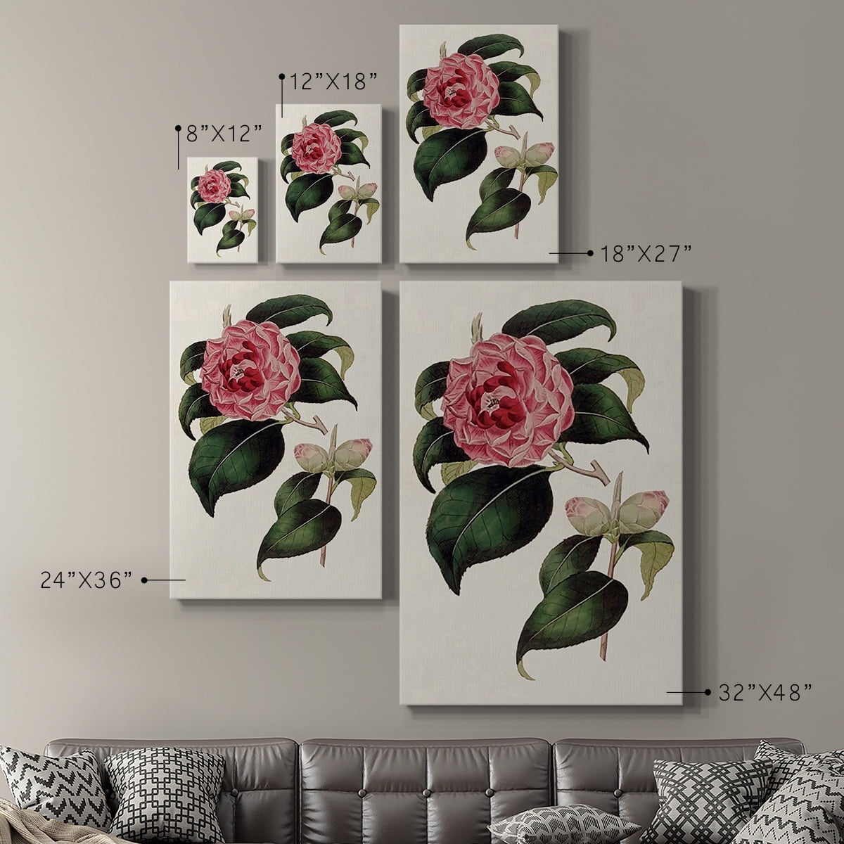 Pink Floral Mix III Premium Gallery Wrapped Canvas - Ready to Hang