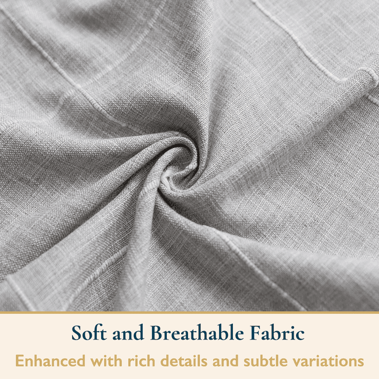 ComfiTime Faux Linen Tablecloth, Tassel Trim, 55x70, Gray photo 6