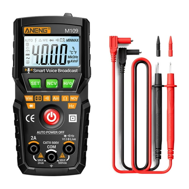GUOOL Digital Multimeter Profesional Electrical Tools Multiuse Maintain Data Handheld Multi Testers Multi Tester for Fuses Vehicles Black