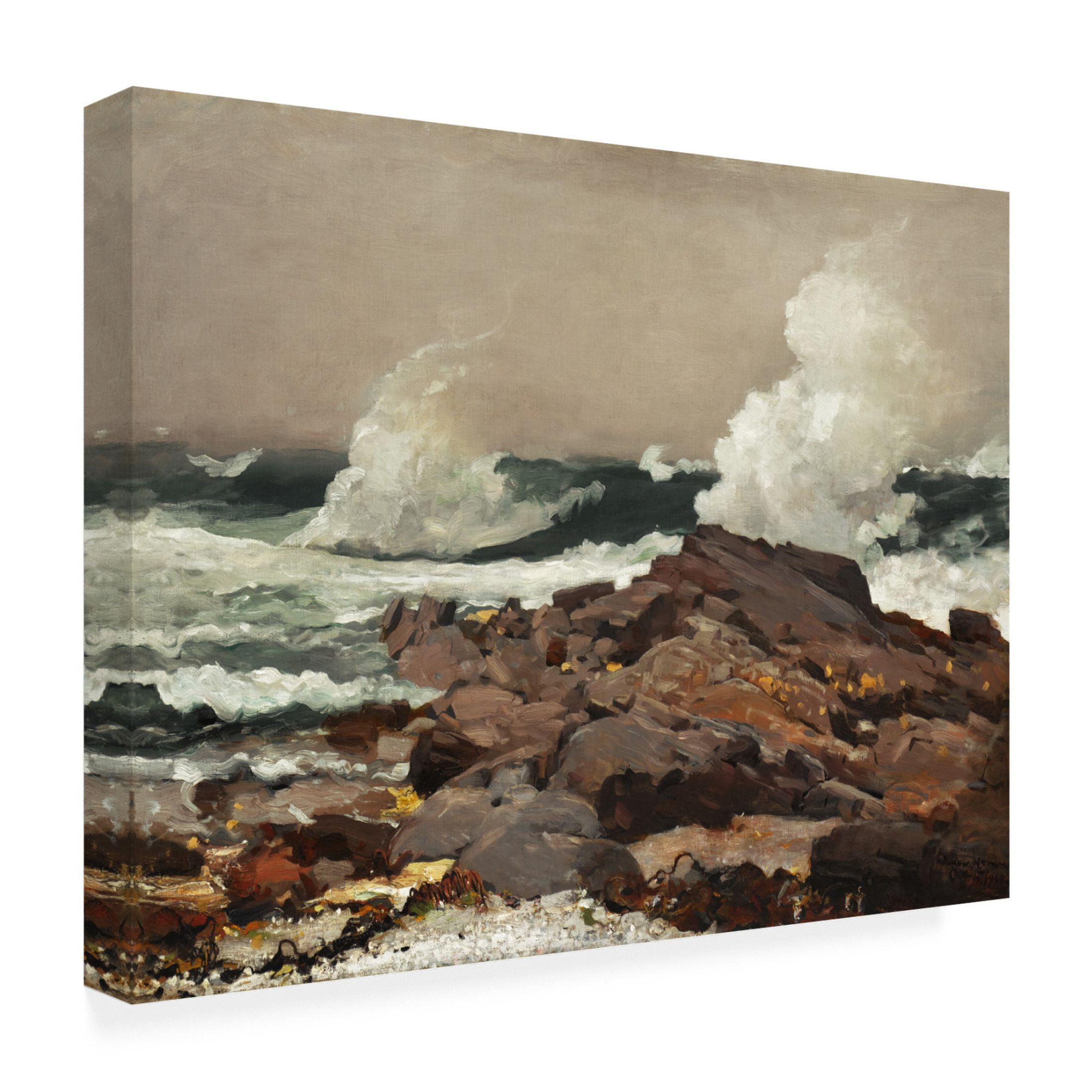 Trademark Fine Art Winslow Homer  Homer's Crashing Waves I Canvas Wall Art