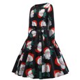 thumbnail image 3 of asdoklhq Skirt for Women Plus Size,Christmas O-Neck High Waist Long Sleeve Black Ribbon Large Skirt Gown Retro Dress, 3 of 4