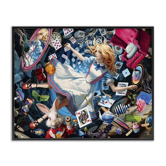 Stupell Industries Victorian Storybook Tale Collage Black Framed Giclee Art, 14 x 11, by Michael David Ward