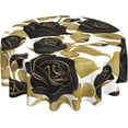 thumbnail image 2 of Flower Tablecloth, Floral Rose Tablecloth Dining-Table Cover, 60 inch Round for Home Party Picnic, 2 of 6