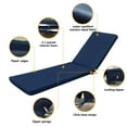 thumbnail image 3 of Set of 2 Outdoor Indoor Chaise Lounge Cushion with Strap, 74" x 22" Comfy Patio Chair Cushion fwith Removable & Washable Cover for Lawn Pool Yard, Weather Resistant, Navy Blue, 3 of 9