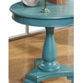 thumbnail image 3 of Rene Round Wood Pedestal Side Table, Teal, 3 of 5