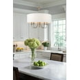 thumbnail image 6 of Kira Home Quinn 22" 5-Light Chandelier / Adjustable Chain Link Hanging Light + White Linen Drum Shade, Brushed Nickel, 6 of 7