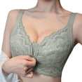 thumbnail image 3 of Women Soft Front Zip Wireless Lifting Bra Comfortable Shaping Adjustable Support Bra Light Green 38, 3 of 7