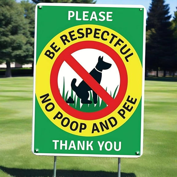 No Poop And Pee Dog Signs 8"x12" Metal Tin Sign Wall Art Decor Sign For Yard Garden Lawn Fence Warning