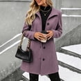 thumbnail image 4 of Chiccall Women's Lapel Wool‑Blend Trench Coat, Long‑Sleeve Button‑Down Mid‑Length Outerwear, Casual Fall Winter Fashion Overcoat for Women, 4 of 10